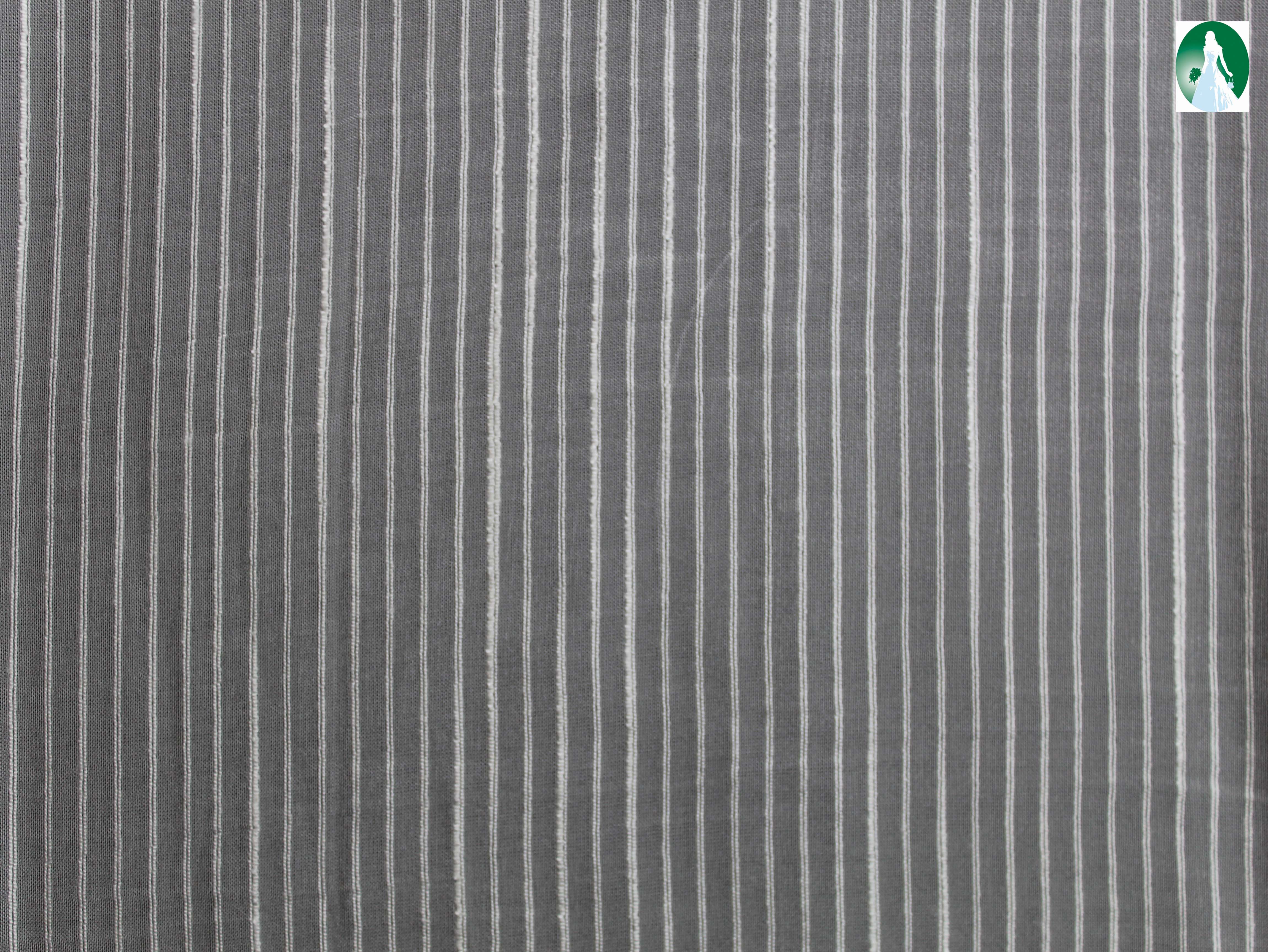 SELF COLOURED STRIPED VOILE - IVORY (ORANGE 2)